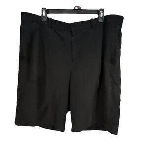 Nike Dri Fit Golf Shorts Performance Stretch Black Flat Front Mens 40